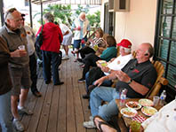 Start of one of our famous deck parties, at The Peachtree, SLO