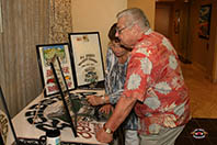 Jerry and Judy Kugel checking out memorabilia