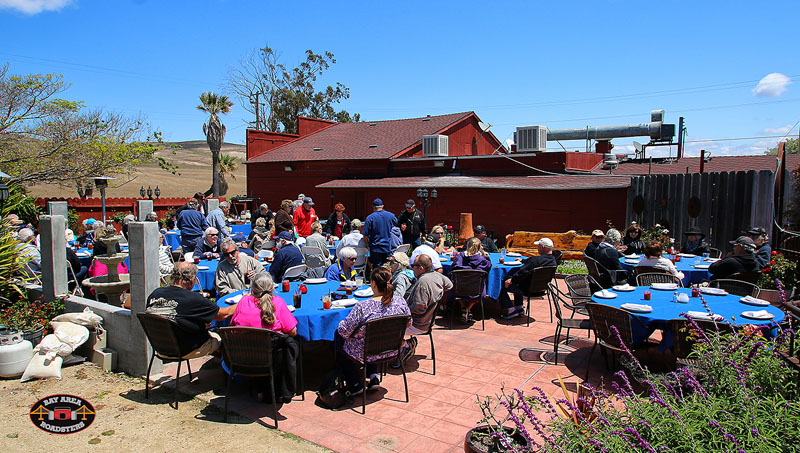 Pres. Toms knows the owner, and got them to throw a patio BBQ lunch, which they don't normally do